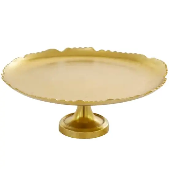 CosmoLiving by Cosmopolitan 16" Gold Aluminum Cake Stand {1}