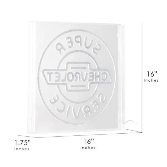American Art D&eacute;cor&trade; 16" Licensed Chevrolet Super Service Acrylic LED Wall D&eacute;cor Sign {8}