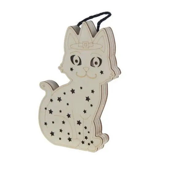 8.5" Witch Cat DIY LED Plywood D&eacute;cor by Make Market&reg; {4}