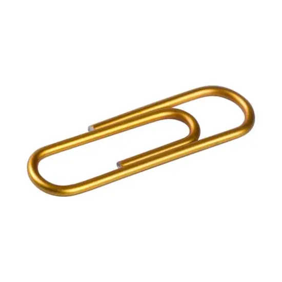 JAM Paper 1" Colorful Standard Paper Clips, 2 Packs of 100 Gold {5}