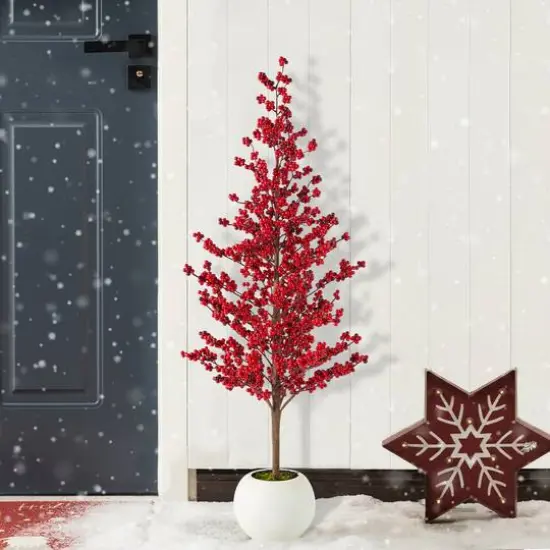 Glitzhome&reg; 41"H Chirstmas Berry Porch Tree {4}
