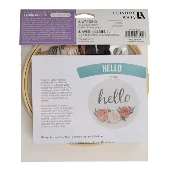 Leisure Arts&reg; 6" Hello Embroidery Kit {3}