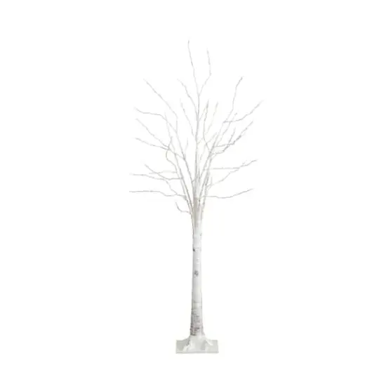 5ft. Pre-Lit White Birch Artificial Christmas Tree, Warm White LED Lights {1}