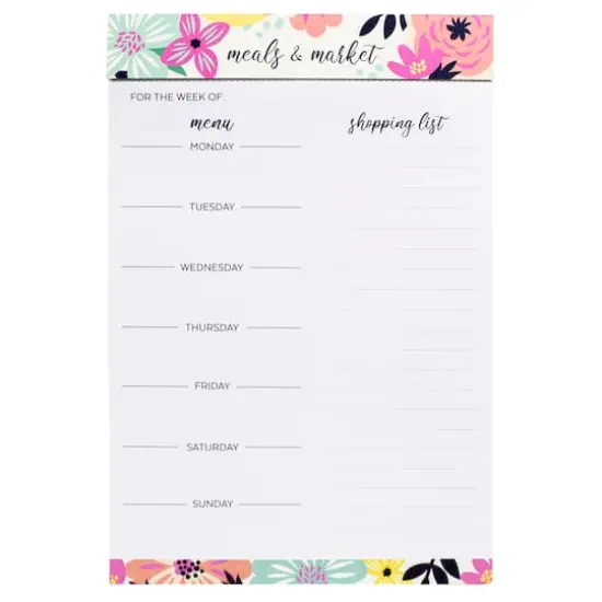 Steel Mill & Co.&reg; Mint Floral Magnetic Meal Planner {1}
