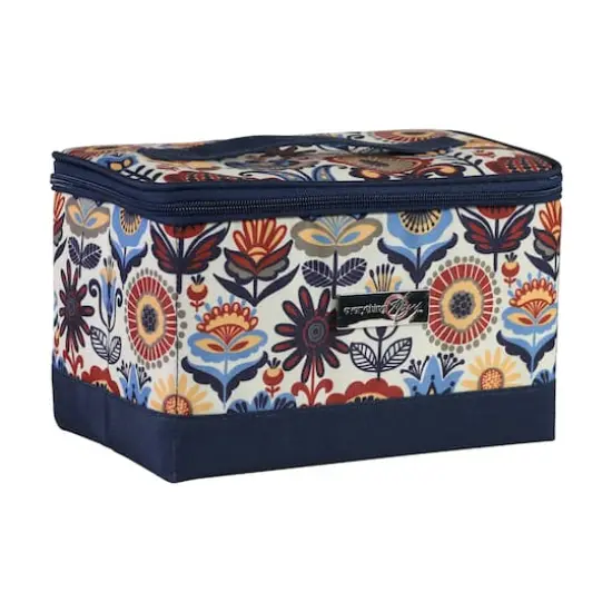 Everything Mary Blue & Tan Collapsible Sewing Kit Organizer Box {5}