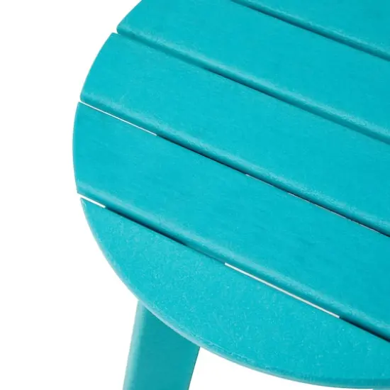 Glitzhome&reg; 20" Outdoor Patio Round Side Table Aqua Blue {9}
