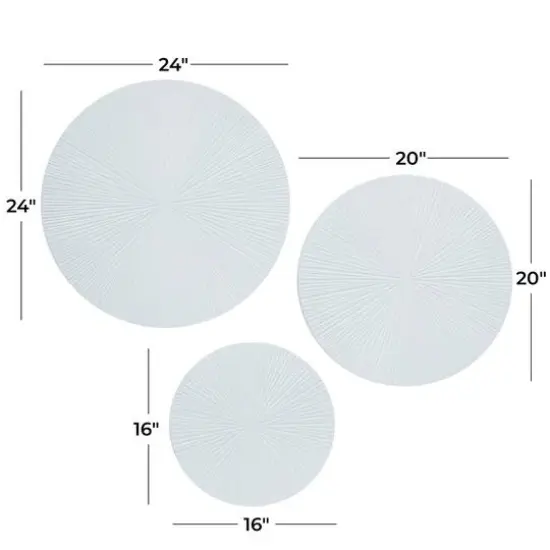 CosmoLiving by Cosmopolitan Set of 3 White MDF Contemporary Wall Decor, 24" x 24" {6}