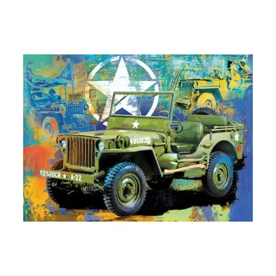 The Jeep Army Truck Collectible Shaped Tin Puzzle: 550 Pcs {1}