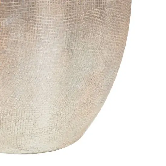 17" Cream Checkered Patterns Magnesium Oxide Decorative Vase {5}