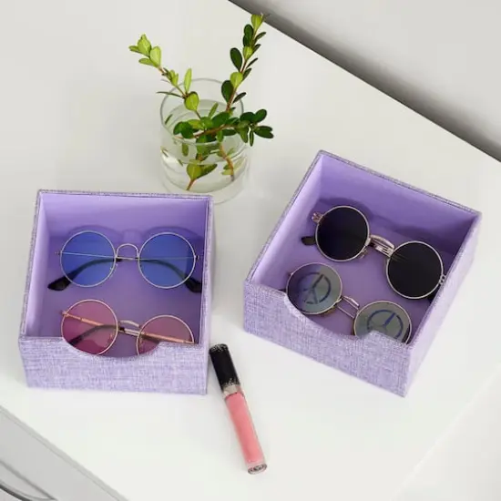 Household Essentials Square Drawer Organizers, 2ct. Purple {4}