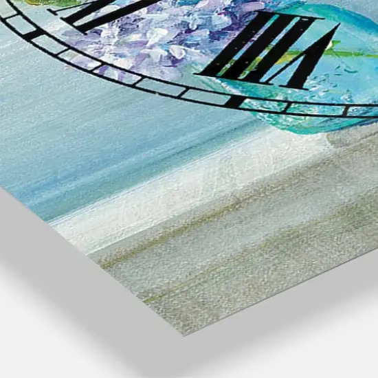 Designart 'Coastl Flowers Bouquets Coastal Multipanel Wall Clock {4}