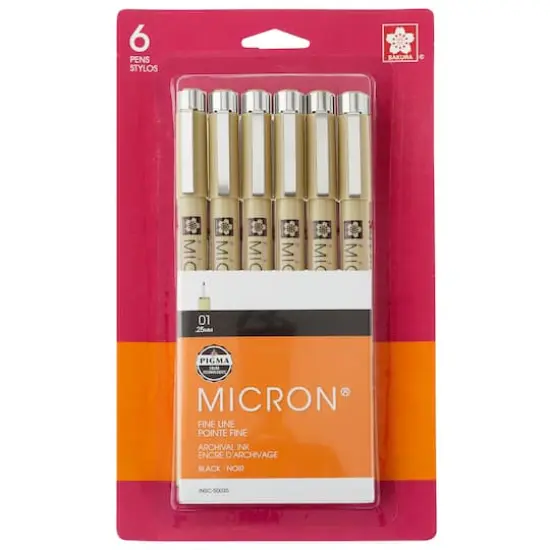 Pigma&reg; Micron&trade; 01 Fine Line Black Pens, 6ct. {1}