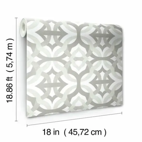 RoomMates Tipton Peel & Stick Wallpaper Taupe and White {8}