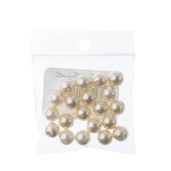 Preciosa Maxima 8mm Glass Nacre Pearls, 20ct. Light Creamrose {3}