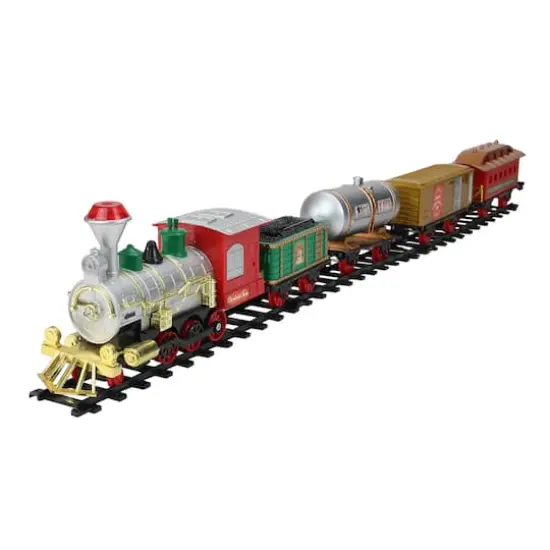 17-Piece Battery Operated Lighted & Animated Christmas Express Train Set {1}
