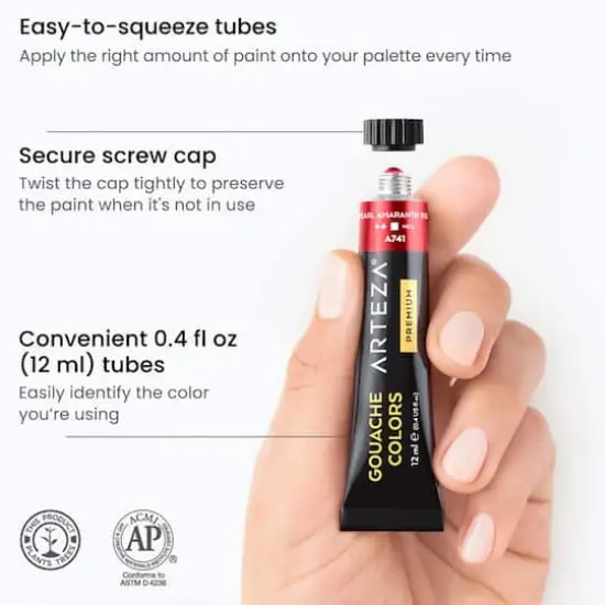 Arteza&reg; 36 Color Metallic Gouache Paint Set {4}