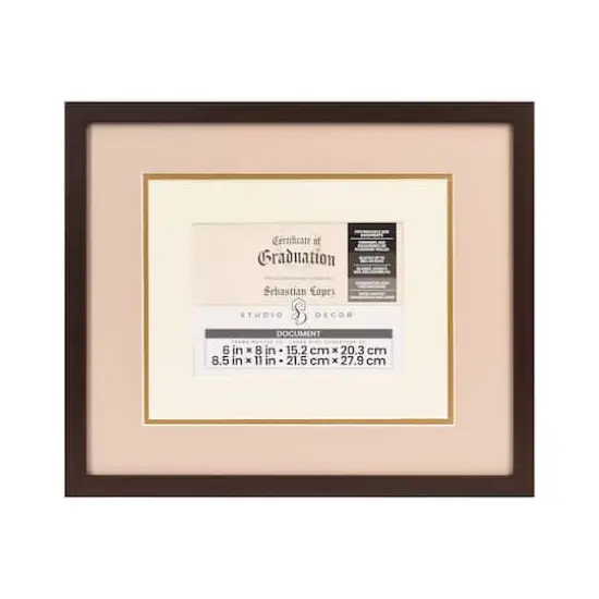 6" x 8" Walnut Document Frame with Triple Mat by Studio D&eacute;cor&reg; {4}
