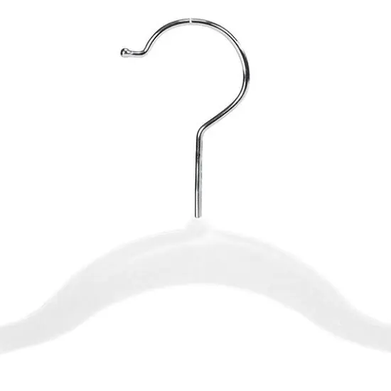 Simplify Slim Velvet Hangers with Clips, 6ct. White {8}