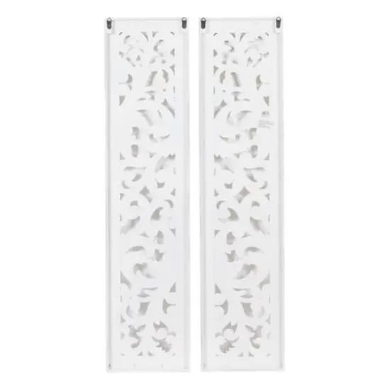 50" White Wood Traditional Abstract Wall Decor, 2ct. {6}