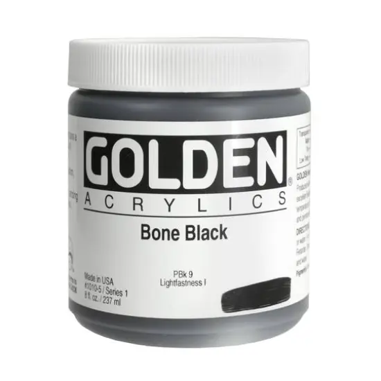 Golden&reg; Heavy Body Acrylic Paint, 8oz. Bone Black {1}