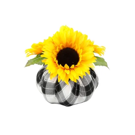 Flora Bunda&reg; Sunflowers in Plaid Pumpkin {1}