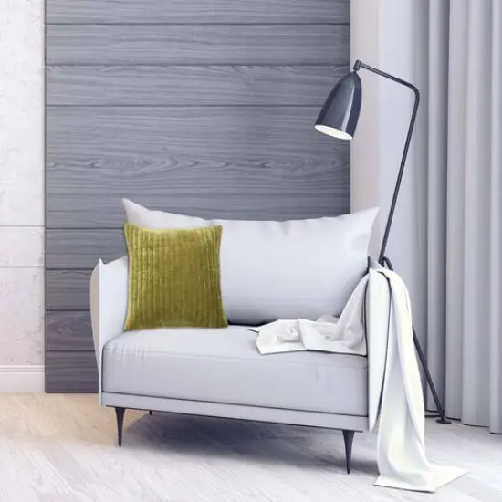 Hello Honey&reg; 20" Square Quilted Velvet Pillow Cover with Channel Stitch Green {4}