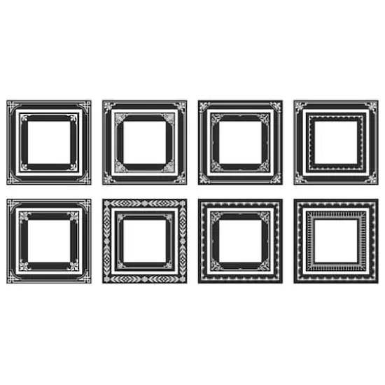 RoomMates Black & White Ornate Gallery Frames Peel & Stick Wall Decals {1}