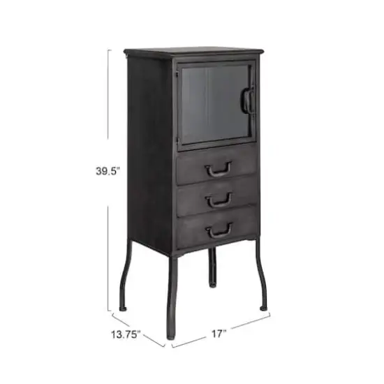 Hello Honey&reg; 35.5" 3-Drawer Metal Cabinet Black {4}