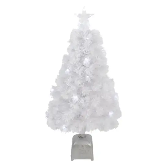 3ft. Fiber Optic Color ChangingWhite Artificial Christmas Tree with Star {1}