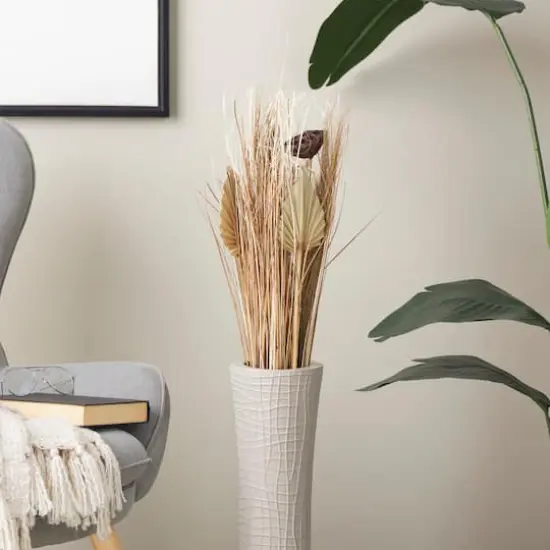 3.4ft. Brown Dried Plant Pampas Grass Natural Foliage with Fan Palm Leaves {3}