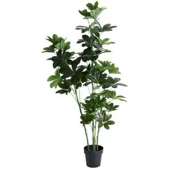 5ft. Potted Green Faux Foliage Artificial Money Tree {1}