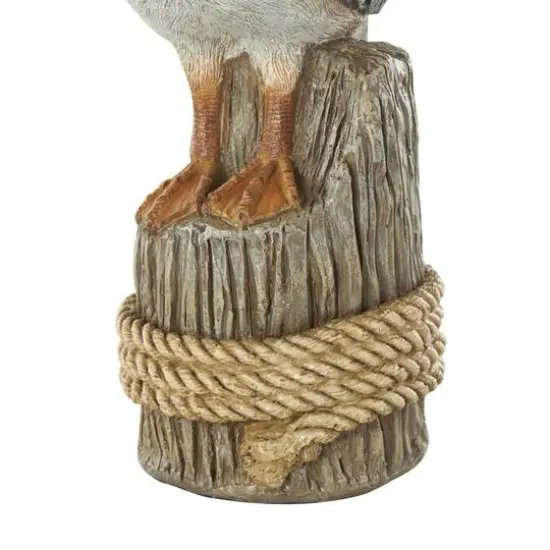 14" Teal Textured Pelican Sculpture with Brown Block {6}