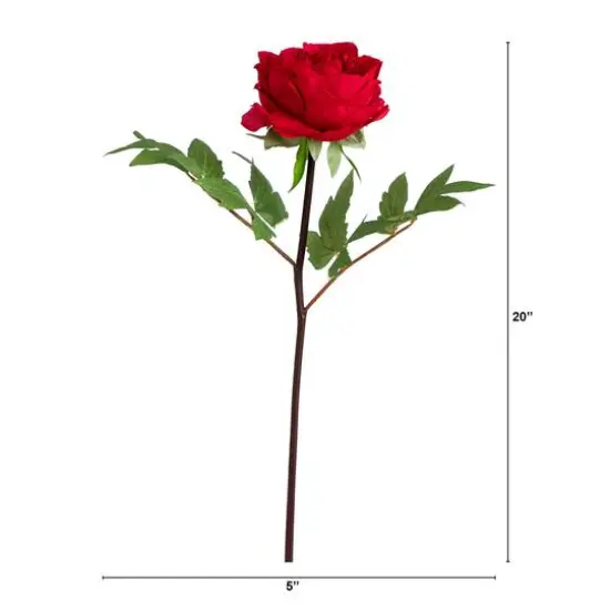 20" Red Peony Flower Stems, 3ct. {7}