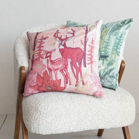 Hello Honey&reg; 20" Berry Red Flora & Fauna Accent Pillow {3}