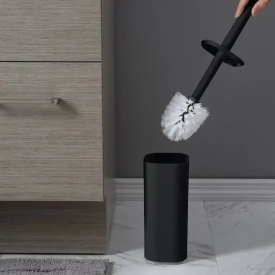 Bath Bliss Black Acrylic Toilet Brush Set {5}