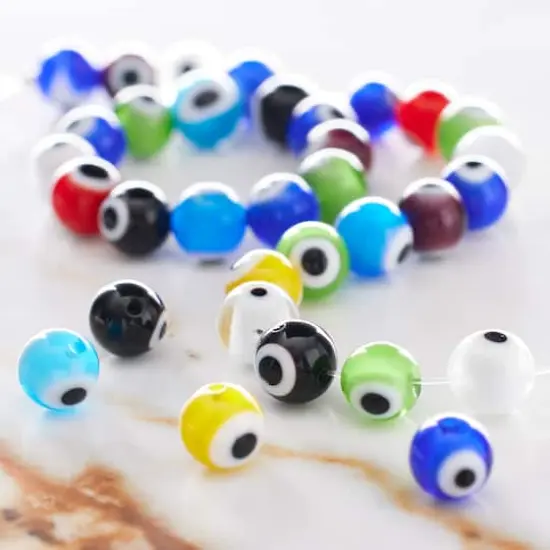 Multicolor Eyeball Glass Round Beads, 8mm by Bead Landing&trade; {3}