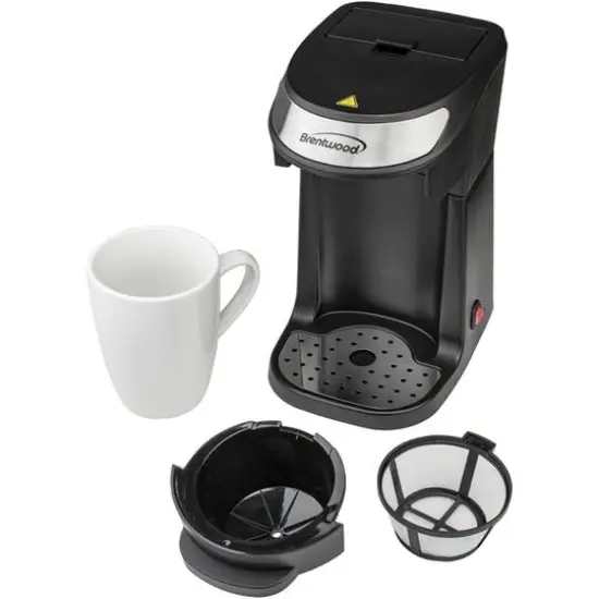 Brentwood Black Single-Serve Coffee Maker with Mug {7}