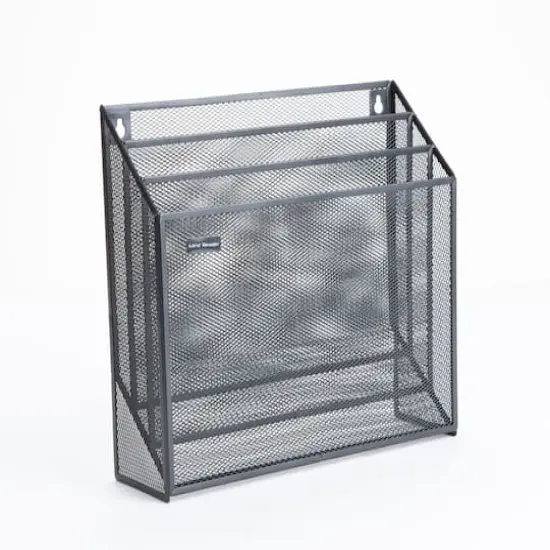 Mind Reader 3-Tier Vertical Mesh Wall File Holder Black {5}