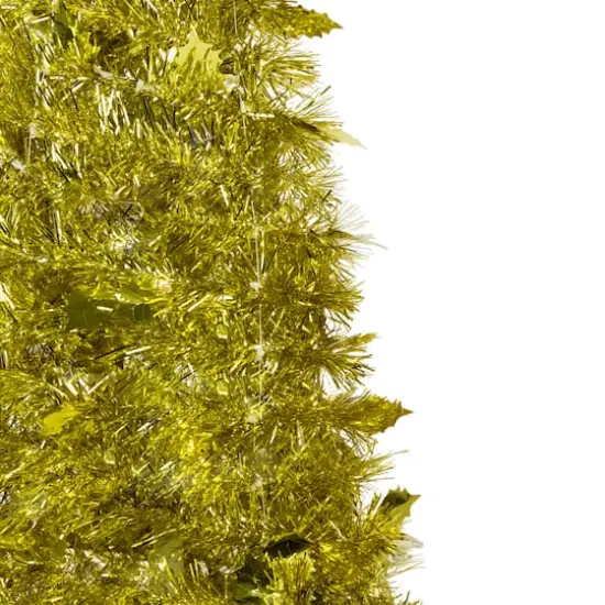 4 ft. Unlit Gold Tinsel Pop-Up Artificial Christmas Tree {5}