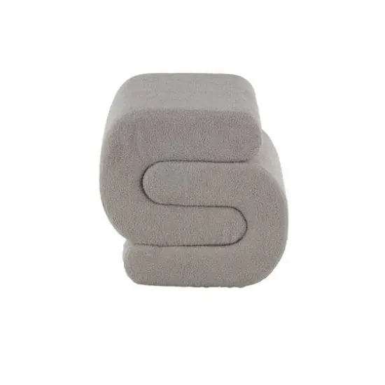 19" S-Shaped Room Ottoman with Connected Arches Gray {4}