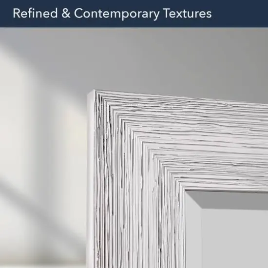 Head West 29" Chrome Textured Frame Accent Wall Mirror {7}