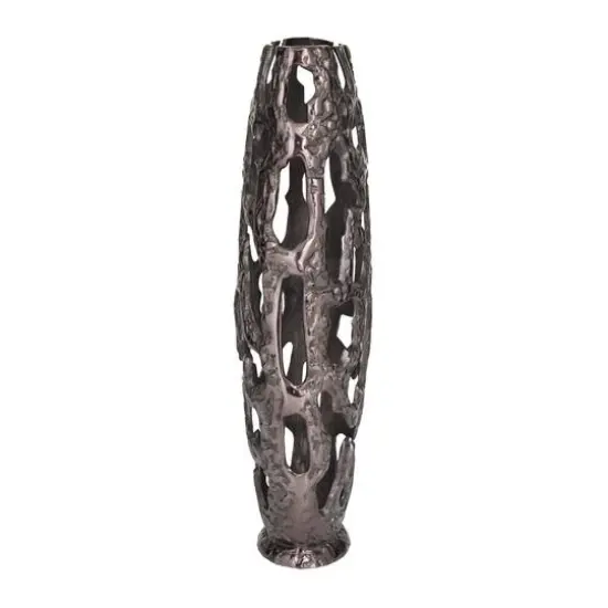 20" Contemporary Aluminum Vase Black {9}