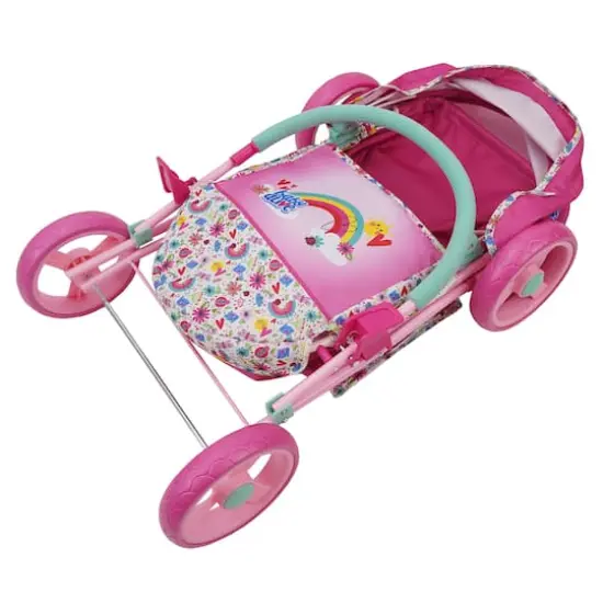 509 Crew Baby Alive Pink and Rainbow Deluxe Classic Doll Pram {3}