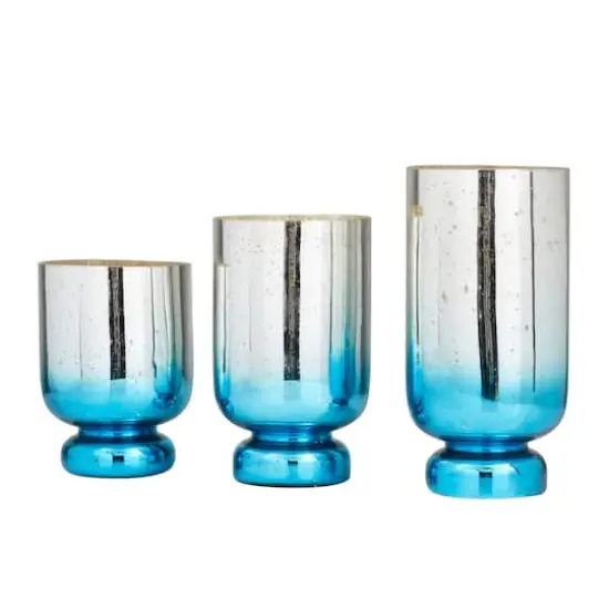 Blue Coastal Candle Holder Set {6}