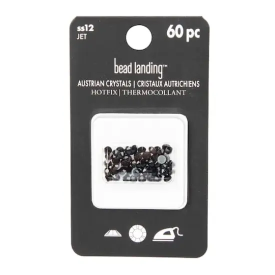 SS12 Hotfix Austrian Crystals by Bead Landing&trade;, 60ct. Jet {5}