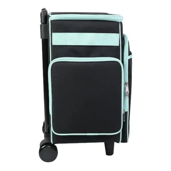 Everything Mary Black & Teal Rolling Craft Bag {3}