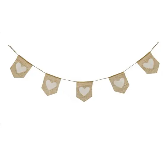 6ft. White Hearts Valentine's Day Jute Garland {1}