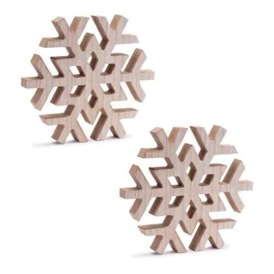 12" Natural Wood Snowflakes, 2ct. {1}