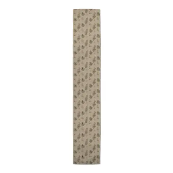 72" Brown Pinecones Cotton Twill Runner {4}