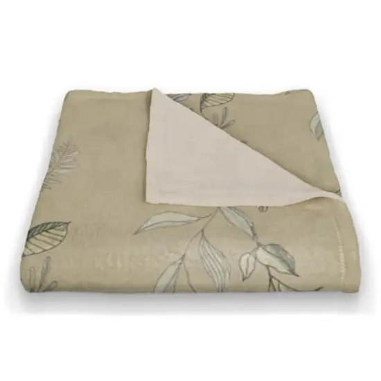Vines Coral Fleece Blanket Tan {3}